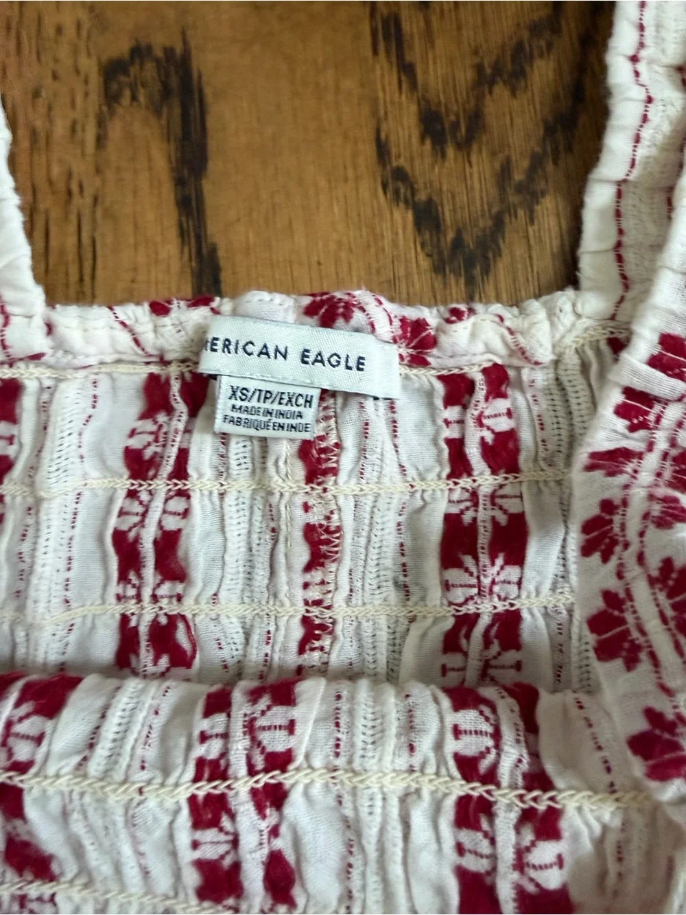 American Eagle Outfitters White Knit Tank with Red Floral Stripe - Picture 5 of 6